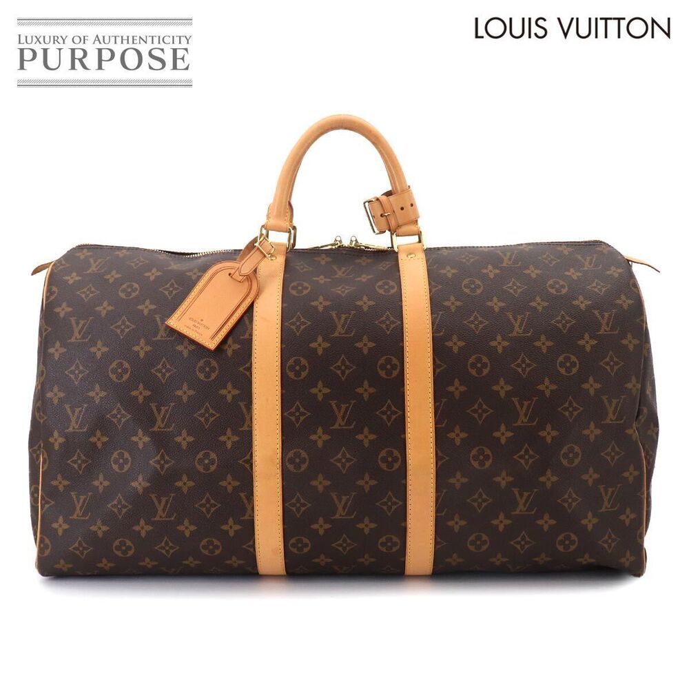 Louis Vuitton Monogram Keepall Boston Bag Brown